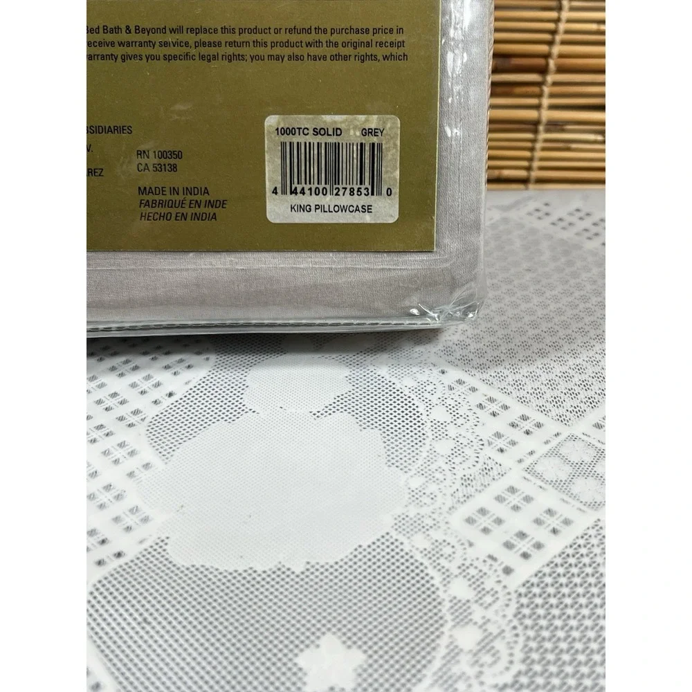 Wamsutta Dream Zone 2 Pillowcases 1000 Thread Count Pima Cotton Grey Solid KING